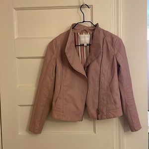 Pink motorcycle jacket from anthropologie, ett: twa